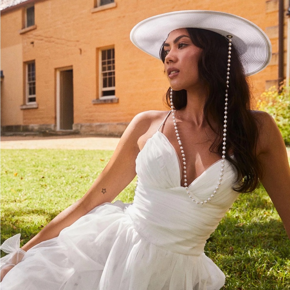 Selfie Leslie White Dress with Elegant Details